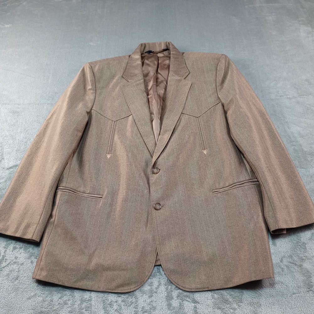 Buffalo Country Western Blazer Mens 42R Tan Yoke Sport Coat Cowboy Ranch Rodeo